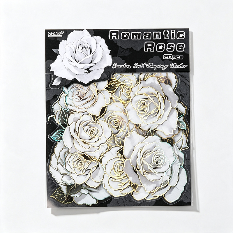 Monochrome Floral Stickers Set