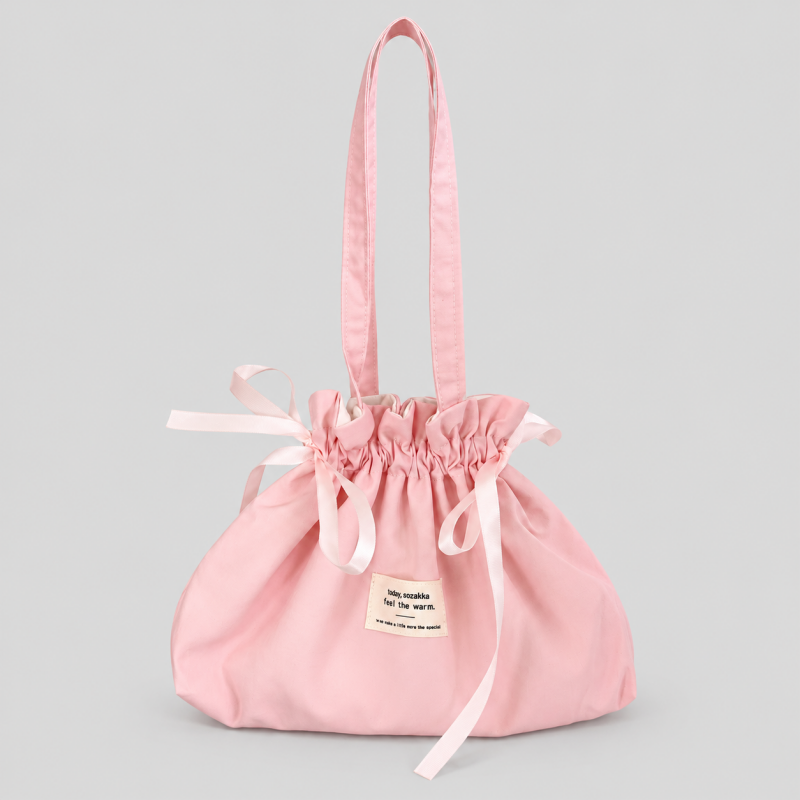 Solid Color Drawstring Handle Bag