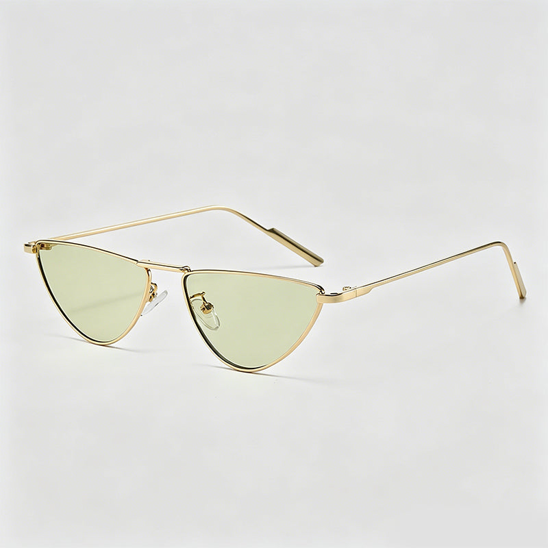Slim Metal Mini Triangle Cat Eye Sunglasses