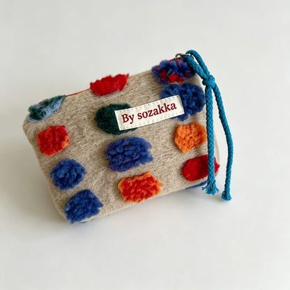 Color Dot Zipper Storage Pouch