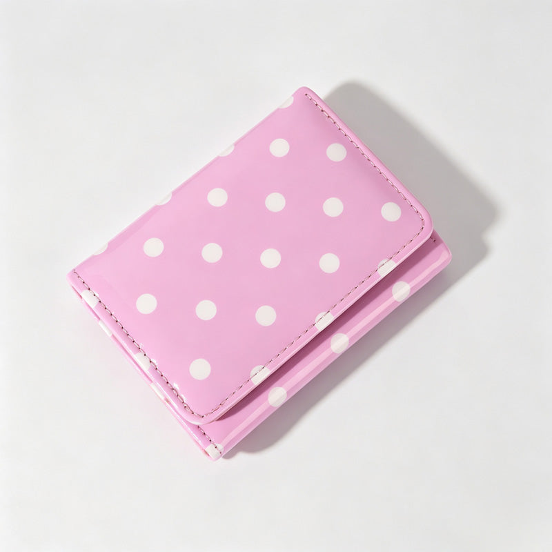 Polka‑Dot PU Small Wallet