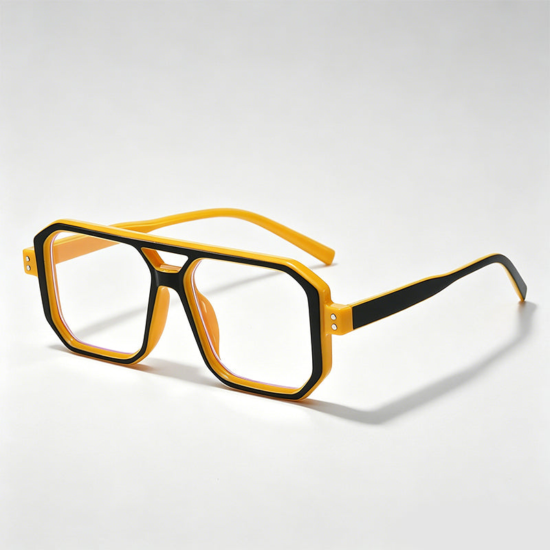 Double Bridge Octagonal Futuristic Cyber Y2K Sunglasses