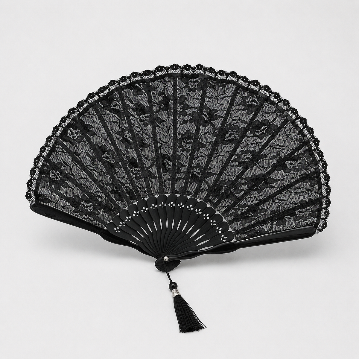 Black Lace Bamboo Folding Hand Fan