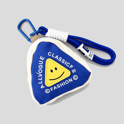 Smiley Triangle Coin Pouch Bag Charm