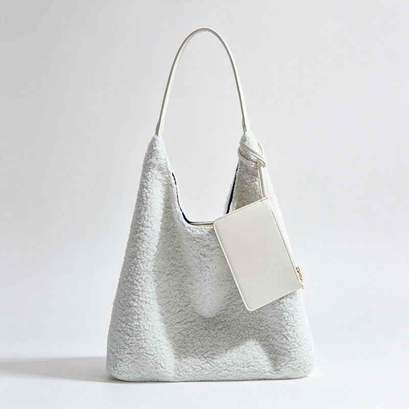 Fluffy Fleece Tote Shoulder Bag