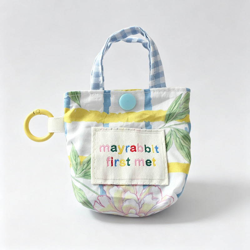 Floral Print Mini Pouch Keychain
