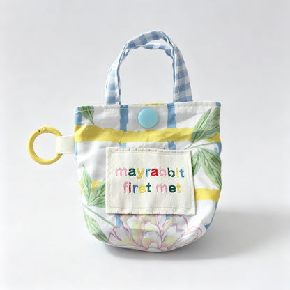 Floral Print Mini Pouch Keychain