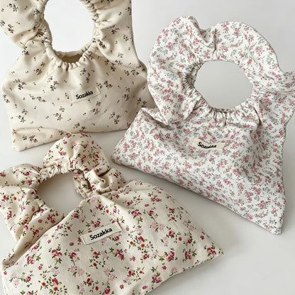 Floral Print Small Open Top Handbag