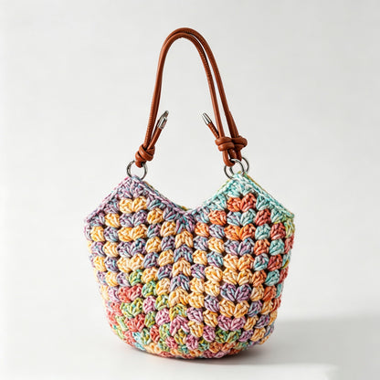 Striped Crochet Crossbody Bag