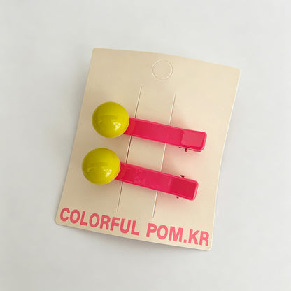 Candy Color Bead Snap Hair Clips