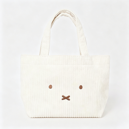 Bunny Embroidered Open Top Handle Bag