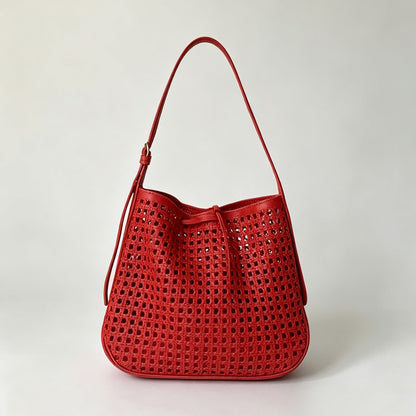 Woven Cutout Shoulder Bag