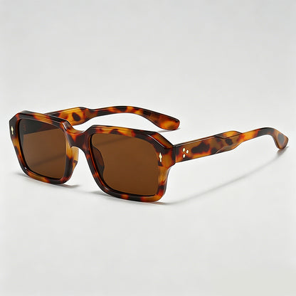 Square Retro Rivet Decor UV Protection Sunglasses