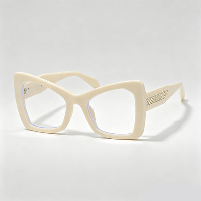 Gold Mesh Decor Cat Eye Oversized Sunglasses