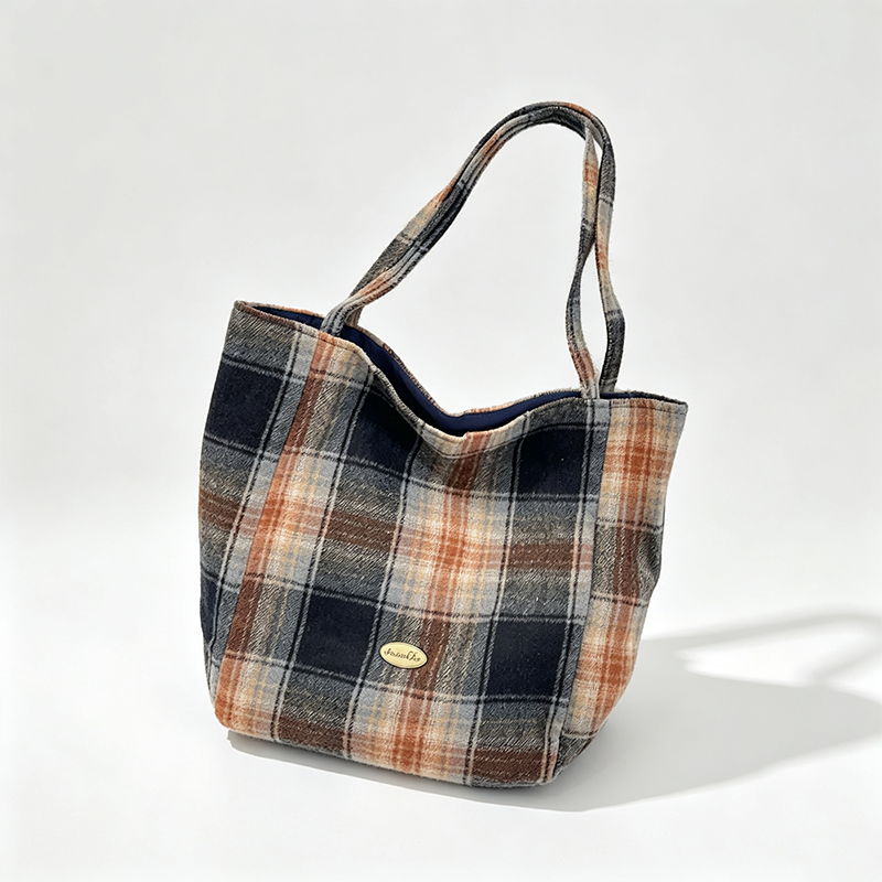 Cozy Plaid Tote Bag