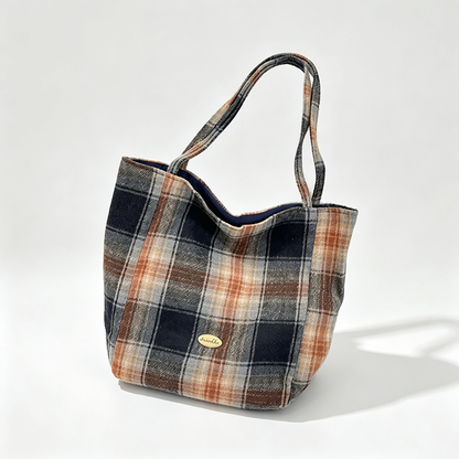 Cozy Plaid Tote Bag