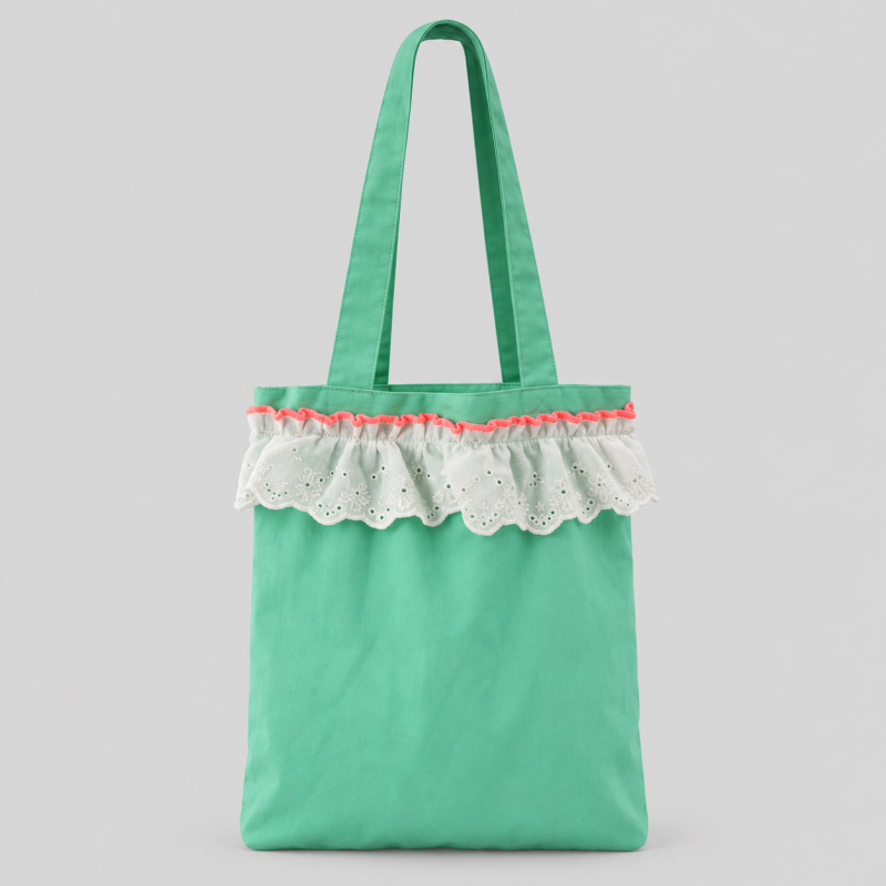 Floral Lace Trim Shoulder Handle Bag