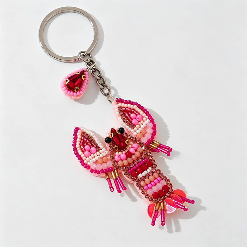 Beaded Lobster Keychain Bag Ch - Shopdayla Wholesale - #3442