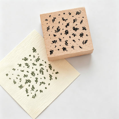 Beech Wood Floral Pattern Rubber Stamp