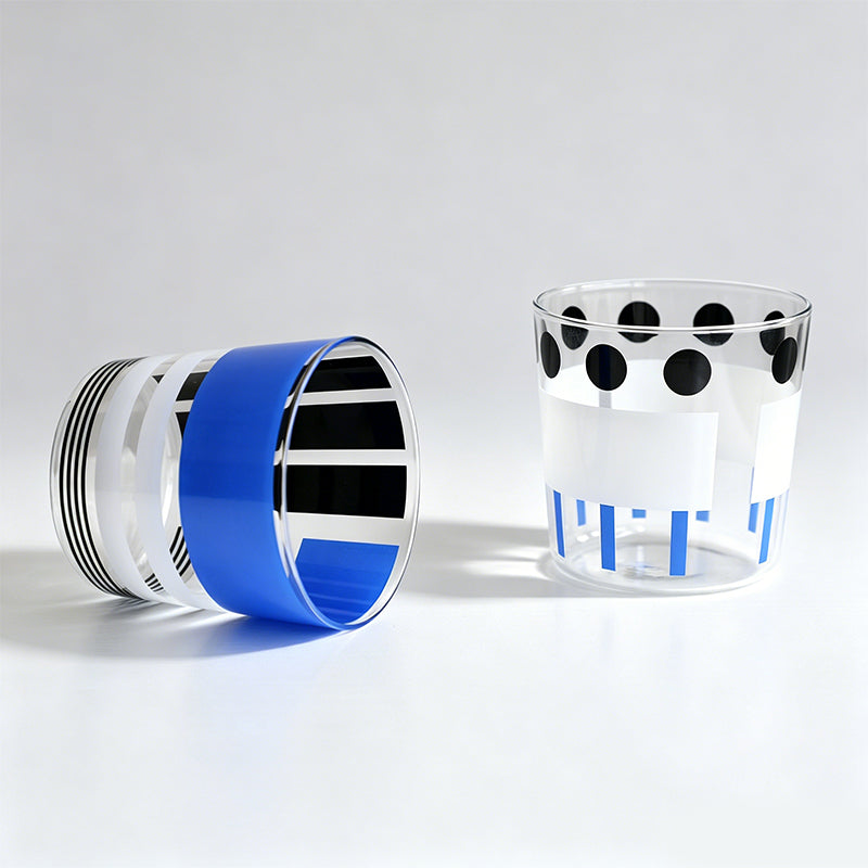 Retro Polka Dot & Stripe Painted Cup
