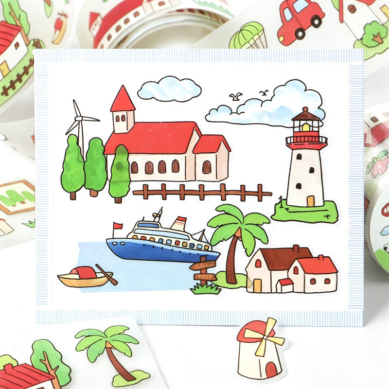 Hand Drawn Print Doodle Die‑Cut Tape