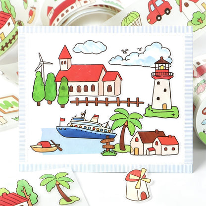 Hand Drawn Print Doodle Die‑Cut Tape