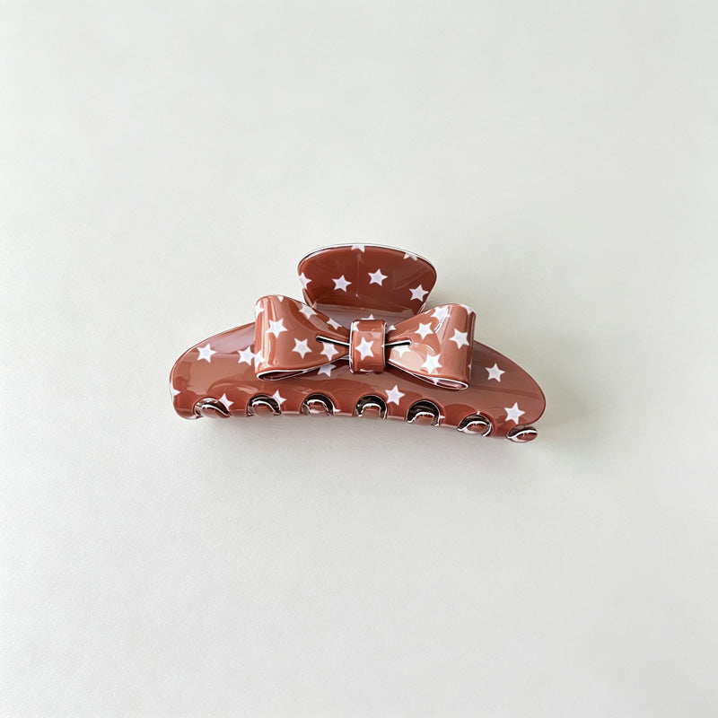 Polka Dot Bow Decor Hair Claw Clip