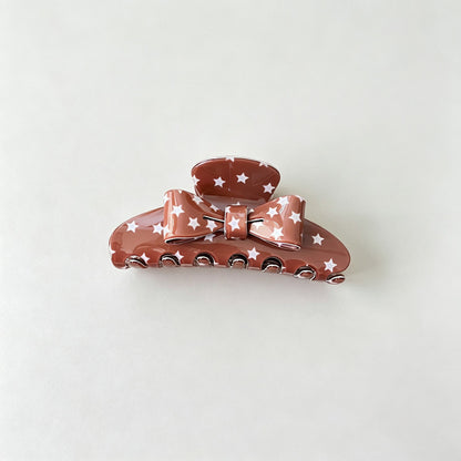 Polka Dot Bow Decor Hair Claw Clip