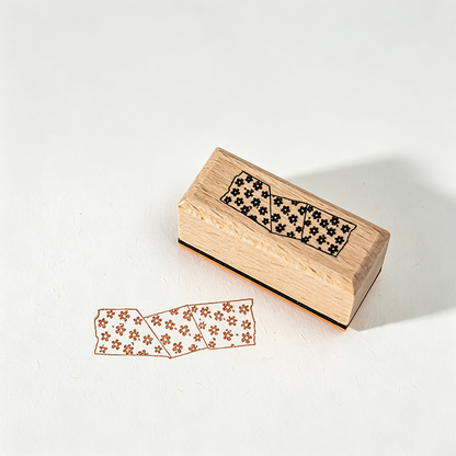 Wooden Rubber Tape‑Pattern Stamp
