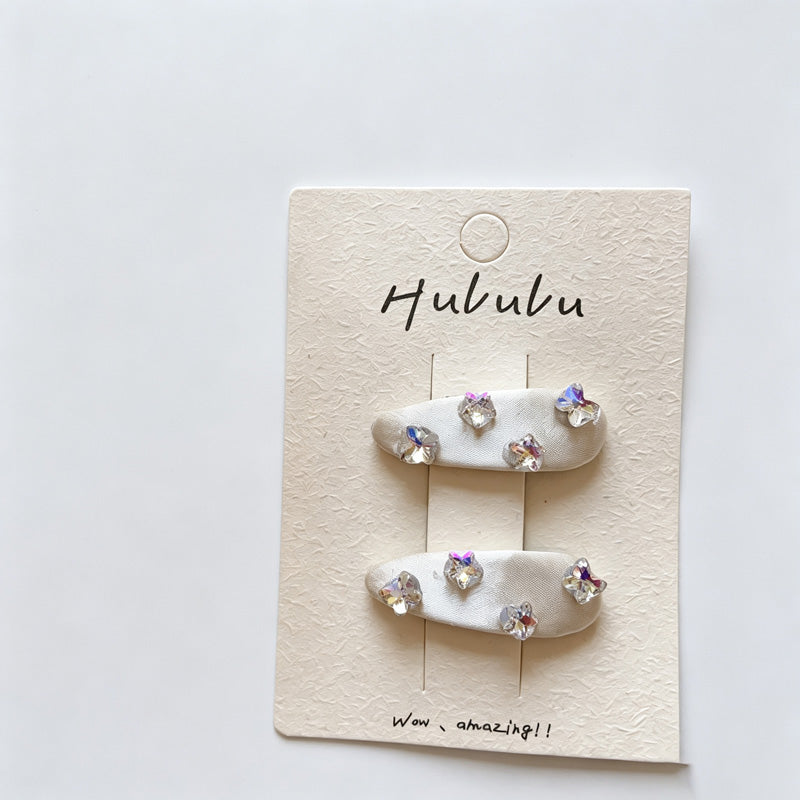 Fabric Rhinestone Star BB Hair Clips