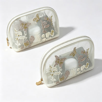 Butterfly Embroidery Mesh Pouch