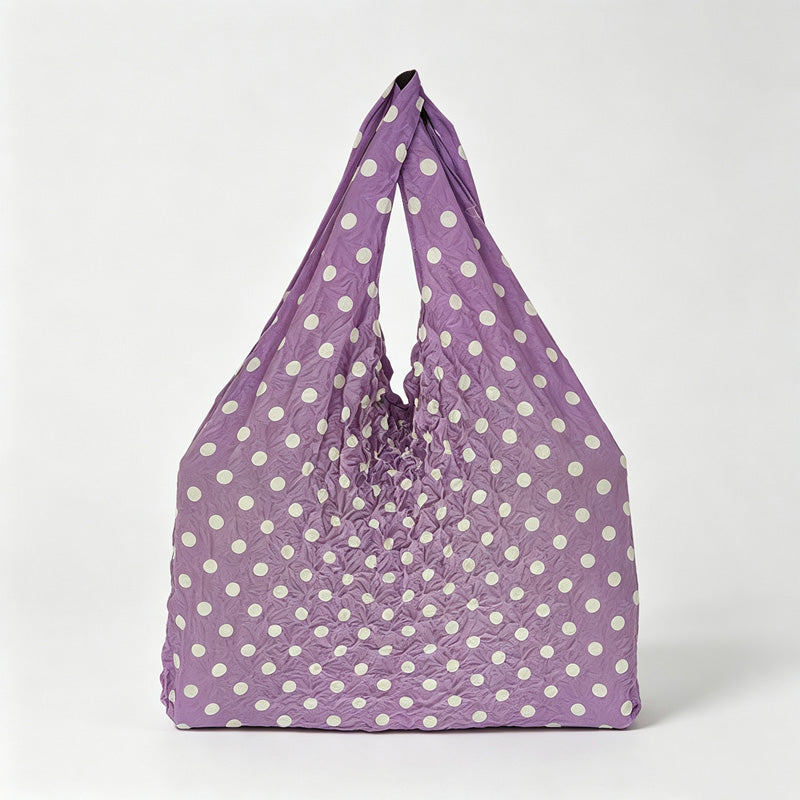 Polka‑Dot Foldable Shopping Pouch