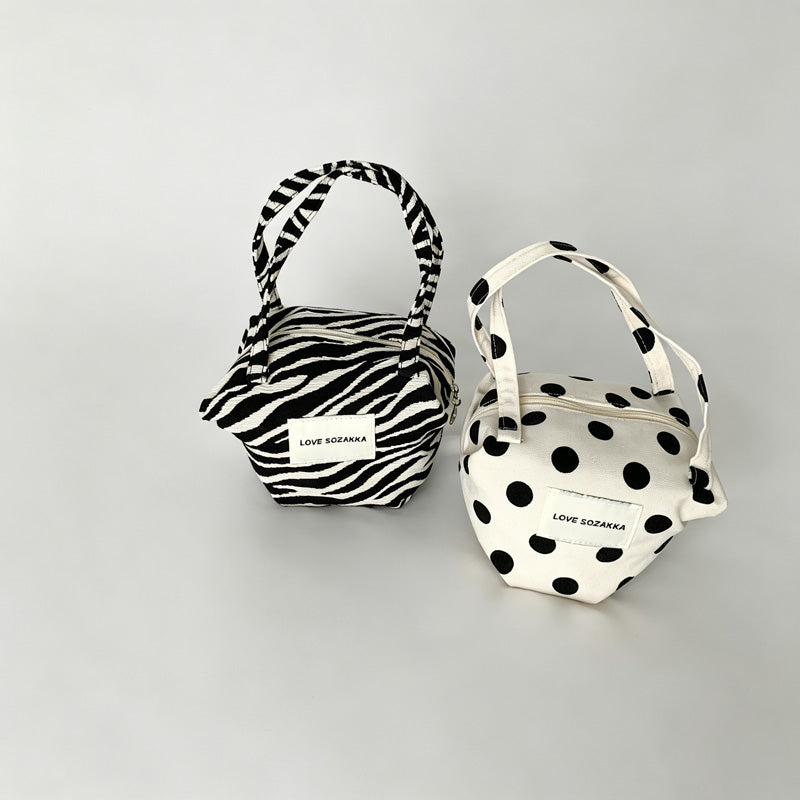 Pattern Canvas Mini Handle Bag