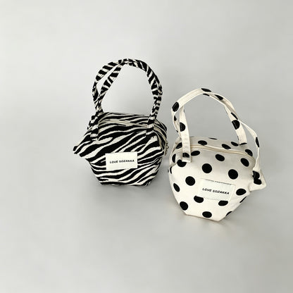 Pattern Canvas Mini Handle Bag
