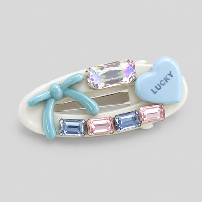 Bow Heart Colorful Hair Clips