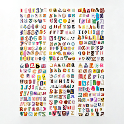 Colorful Alphabet Sticker Sheet Set
