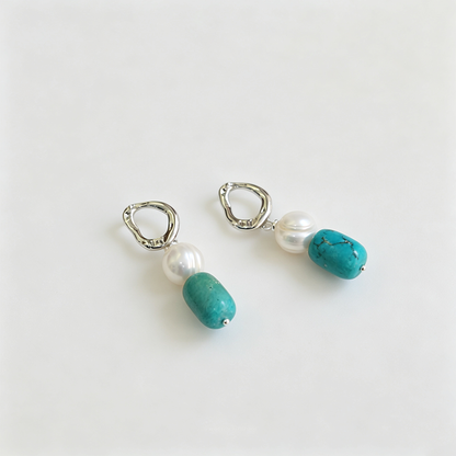 Turquoise 925 Silver Hook Earrings