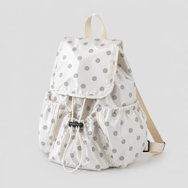 Ruffle Drawstring Flap Backpack