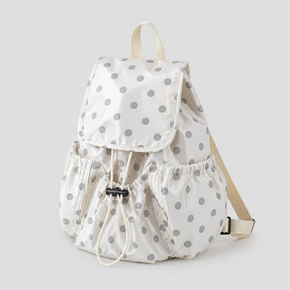 Ruffle Drawstring Flap Backpack