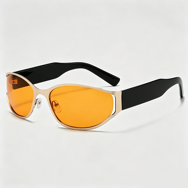 Hollow Oval Metal Y2K Women Sunglasses