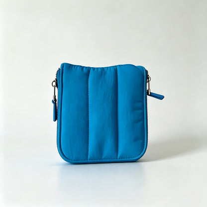 Quilted Stitch Mini Zip Card Coin Pouch