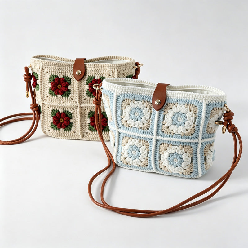 Daisy Crochet Crossbody Bag