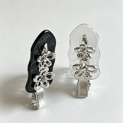 Metal Flower Alligator Hair Barrette
