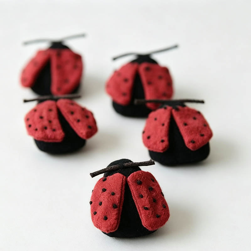 Cute Red Ladybug Fabric Brooch - Shopdayla Wholesale - #2146