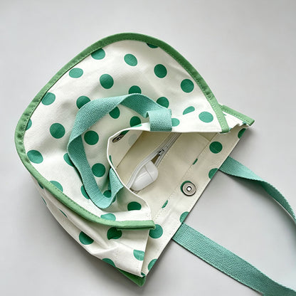 Green Dot Mini Handle Bag