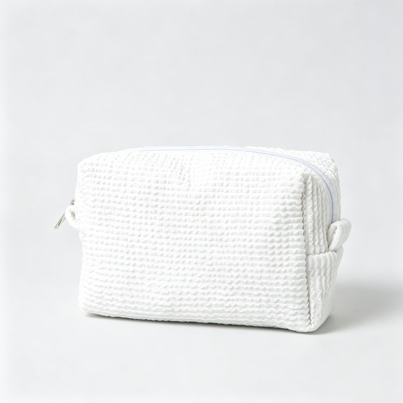 Waffle‑Textured Cosmetic Pouch