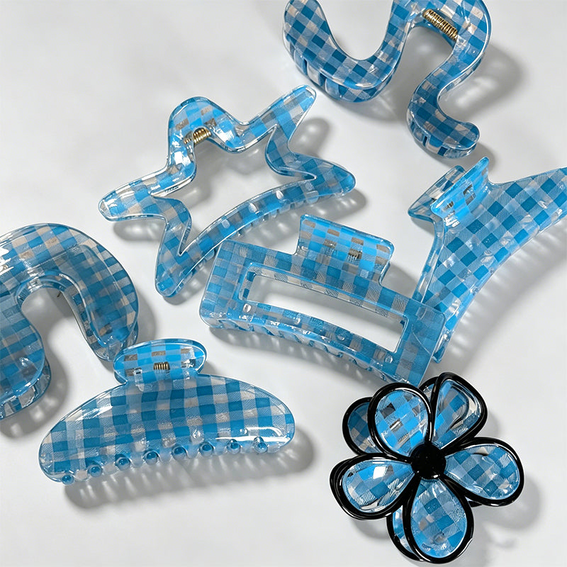 Refined Transparent Blue Plaid - Shopdayla Wholesale - #2562