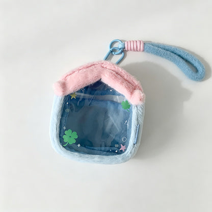 Plush Trim Clear Pouch