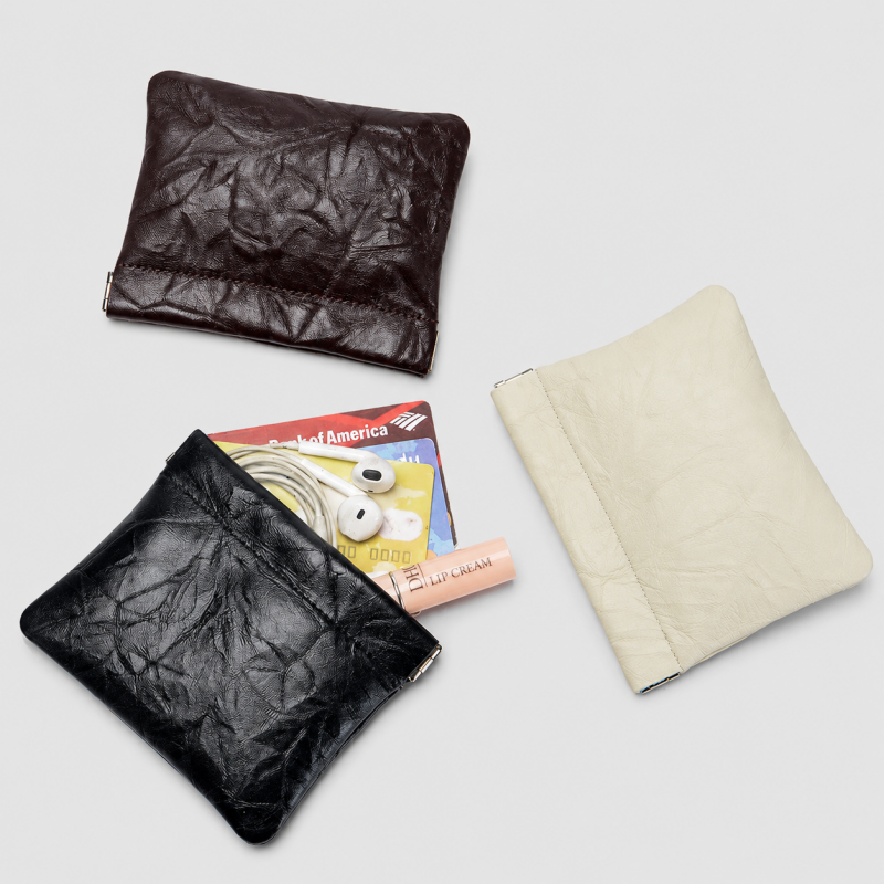 Faux Leather Pillow Coin Pouch