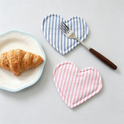 Lightweight Cotton Fabric Heart-Shaped Coaster